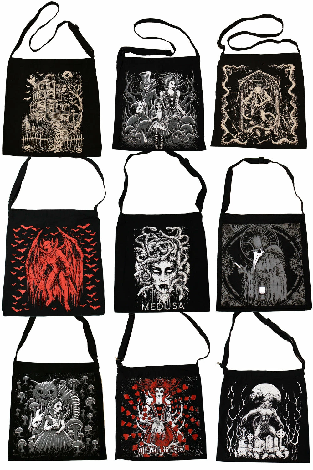 VampireFreaks Shoulder Sling Zipper Tote Bag 3 VampireFreaks Shoulder Sling Zipper Tote Bag