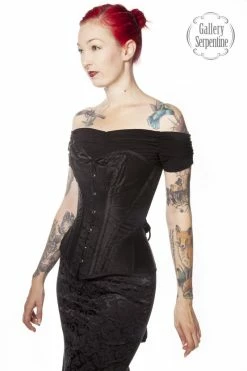Gallery Serpentine Corsetry Ebony Turn Of The Century Corset, Custom Sized -AKUMU INK shop turn of the century black brocade satin2 d17ae07a 04bf 47d2 aaa3 1240e8a29430