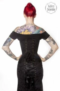 Gallery Serpentine Corsetry Ebony Turn Of The Century Corset, Custom Sized -AKUMU INK shop turn of the century black brocade satin3 1af569d4 e3d6 4fe6 9197 4e3b6e0c7818