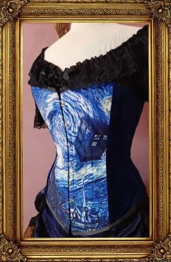 Gallery Serpentine Corsetry Starry Night Tardis Corset, Custom Made