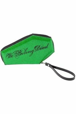 Rock Rebel We Belong Dead Frankenstein & Bride Glitter Coffin Wallet -AKUMU INK shop vdrgt56565465