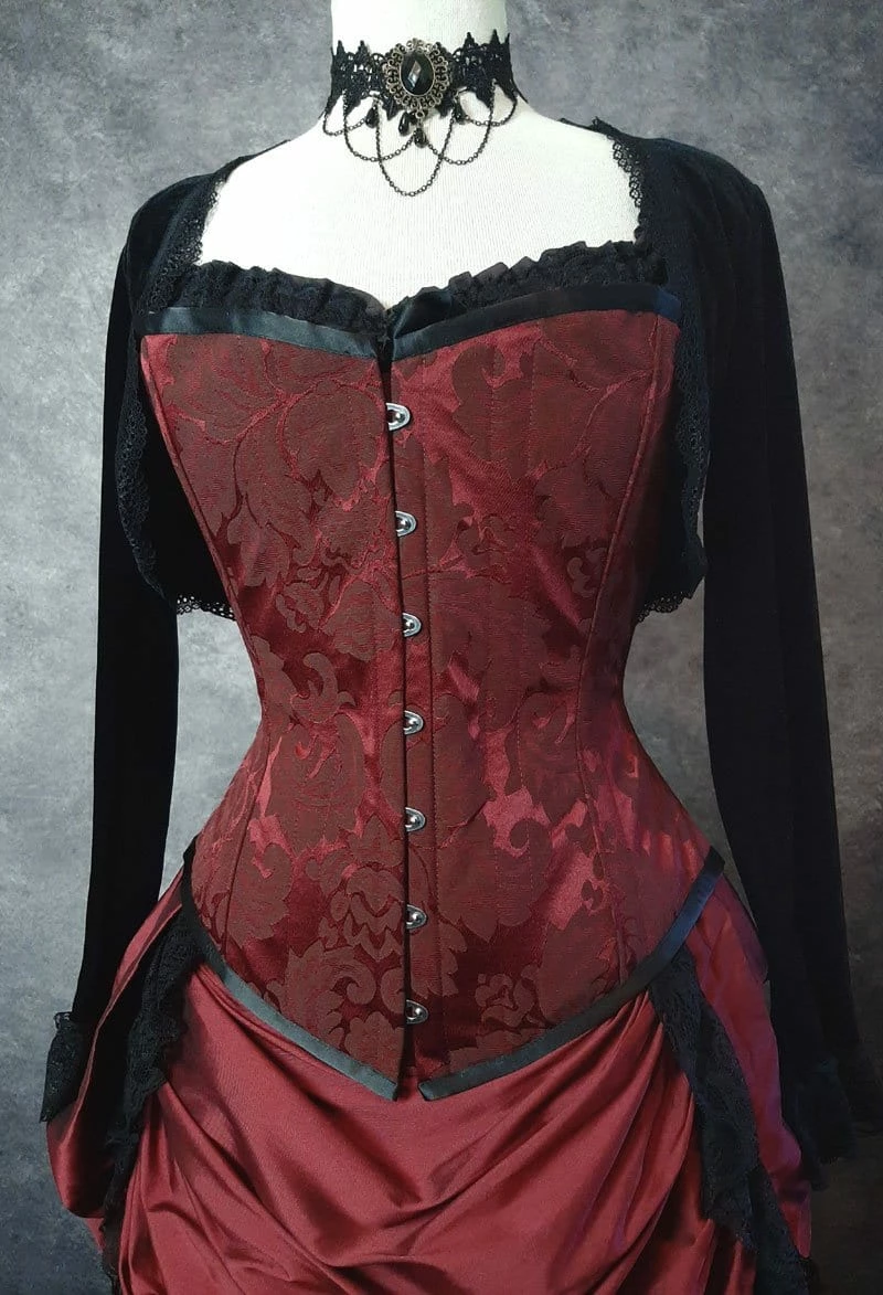 Gallery Serpentine Ltd Edition Garnet Brocade Corset, Custom Sized 9 Gallery Serpentine Ltd Edition Garnet Brocade Corset, Custom Sized - Image 7
