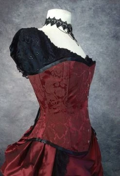 Gallery Serpentine Ltd Edition Garnet Brocade Corset, Custom Sized