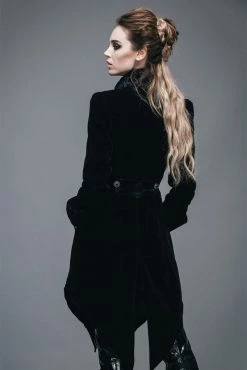 DEVIL FASHION Victorian Vampress Coat [BLACK] -AKUMU INK shop vfgfgd