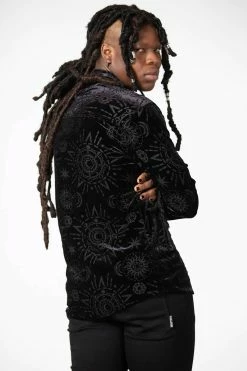 KILLSTAR Alchemight Burnout Button-Up Shirt [UNISEX] -AKUMU INK shop vgxfdxdx