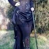 Lady Loxley Black Victorian Bustle Skirt, Made To Order -AKUMU INK shop victorian bustle black fron