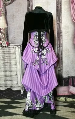 Gallery Serpentine Violet Alice - Corset & Victorian Bustle Set -AKUMU INK shop violet buslte back