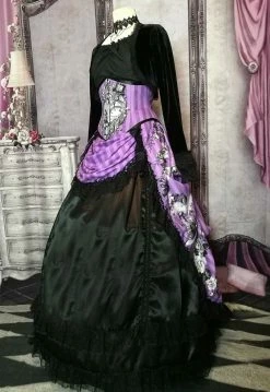 Gallery Serpentine Violet Alice - Corset & Victorian Bustle Set -AKUMU INK shop violet bustle hoop sf