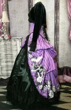 Gallery Serpentine Violet Alice - Corset & Victorian Bustle Set -AKUMU INK shop violet bustle hoop side