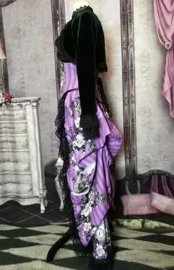 Gallery Serpentine Violet Alice - Corset & Victorian Bustle Set -AKUMU INK shop violet bustle side