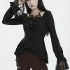 DEVIL FASHION Romantic Goth Ruffles Top -AKUMU INK shop where to buy gothic clothes for cheap