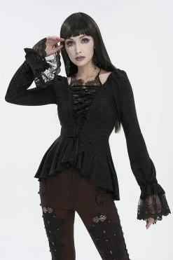 DEVIL FASHION Romantic Goth Ruffles Top