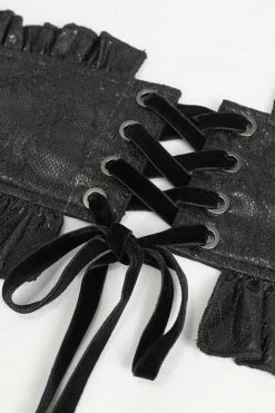 DEVIL FASHION Drop Of Poison Ruffle Corset -AKUMU INK shop where to buy gothic corsets online