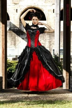 Gallery Serpentine Black Rose TOC Corset, One Only, 20" 13 Gallery Serpentine Black Rose TOC Corset, One Only, 20" -AKUMU INK shop wm Black Rose ensemble floating 800x1200