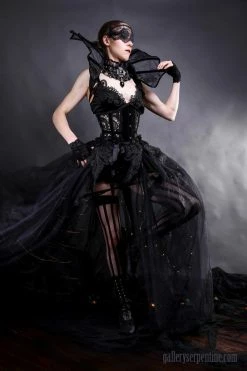 Gallery Serpentine Dark Fairy Tale Corset Gown, Size XS-S -AKUMU INK shop wm dark fairy tale side 800x1200