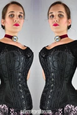 Gallery Serpentine Corsetry Brocade Femme Fatale Corset, Custom Sized