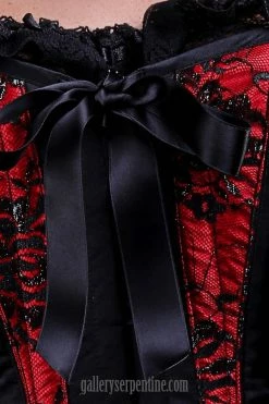 Gallery Serpentine Corsetry Pandora Femme Fatale, Custom Sized -AKUMU INK shop wmred pandora overbust corset close 800x1200