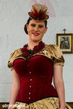 Gallery Serpentine Corsetry Red Velvet Turn Of The Century Corset, Made To Measure