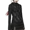PUNK RAVE Warling Shredded Hooded Top -AKUMU INK shop womens distressed t shirt