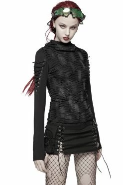 PUNK RAVE Warling Shredded Hooded Top