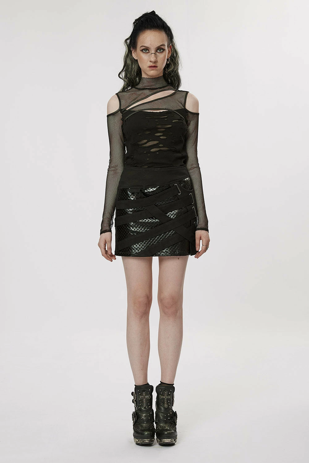 PUNK RAVE Dead Letters Fishnet Top 4 PUNK RAVE Dead Letters Fishnet Top - Image 2