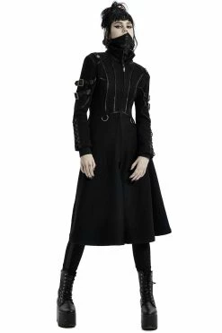 PUNK RAVE Midnight Militia Gothic Coat [BLACK]