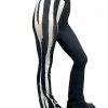 VampireFreaks Wednesday Striped Flares [BLACK/WHITE] -AKUMU INK shop womens high waisted wednesday addams flares