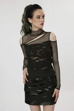 PUNK RAVE Dead Letters Fishnet Top 16 PUNK RAVE Dead Letters Fishnet Top -AKUMU INK shop womens norse top