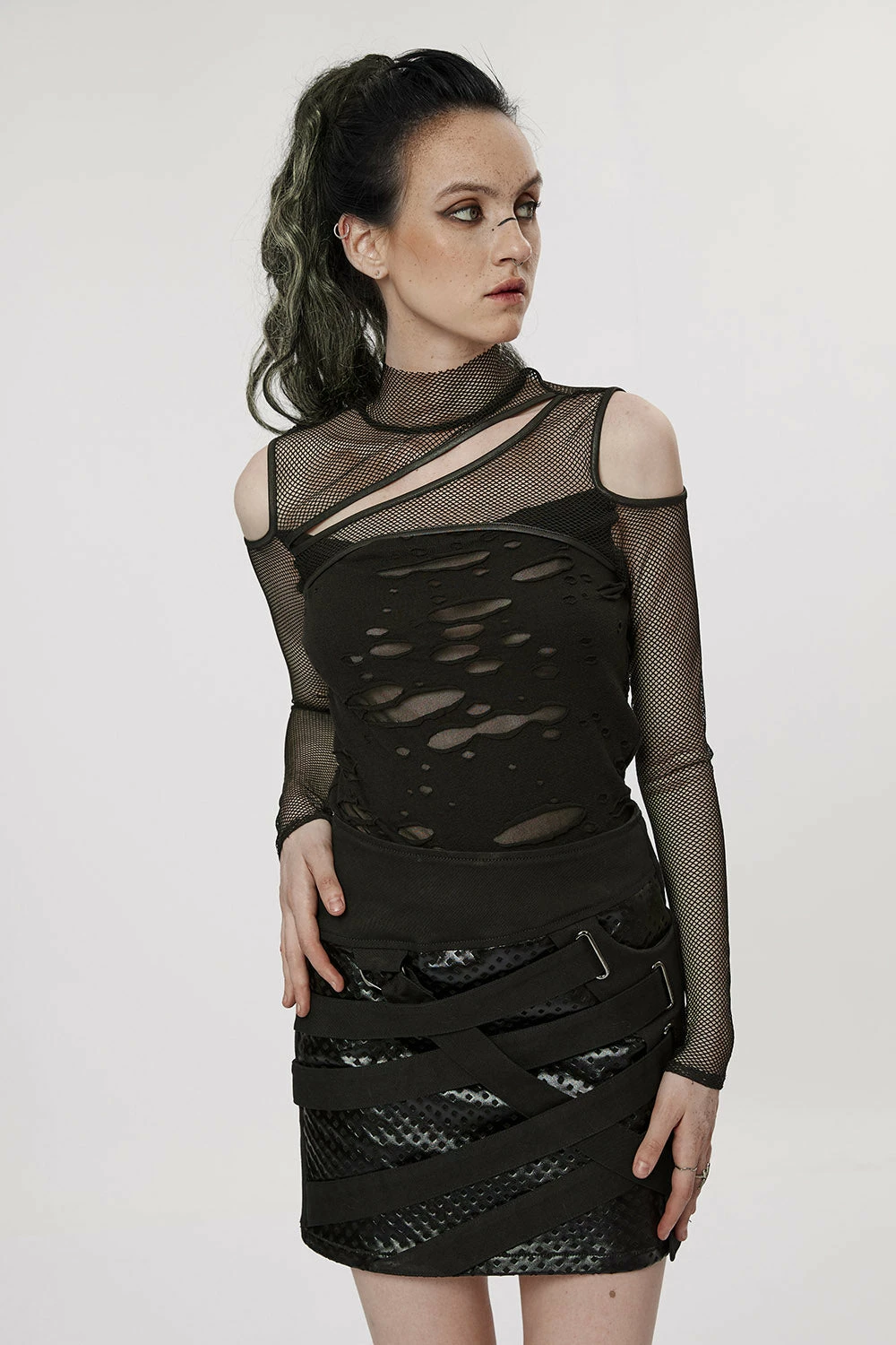 PUNK RAVE Dead Letters Fishnet Top 8 PUNK RAVE Dead Letters Fishnet Top - Image 6