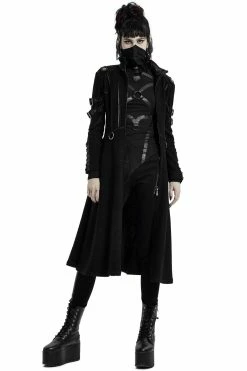 PUNK RAVE Midnight Militia Gothic Coat [BLACK] -AKUMU INK shop womens sexy gothic cloak