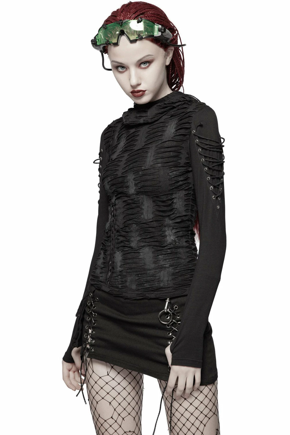 PUNK RAVE Warling Shredded Hooded Top 6 PUNK RAVE Warling Shredded Hooded Top - Image 4