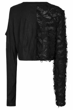 PUNK RAVE Wicked Wednesday Crop Top [BLACK] -AKUMU INK shop womens wednesday addams crop top