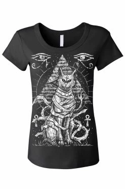 VampireFreaks Bastet Tee [Multiple Styles Available] -AKUMU INK shop womens scoop neck front