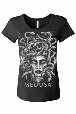 VampireFreaks Medusa Tee [Multiple Styles Available] -AKUMU INK shop womens scoop neck front 22e1fa8b 125f 4778 86c2 3dc151f5c7aa