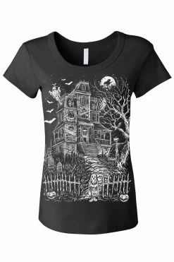 VampireFreaks Haunted Mansion Tee [Multiple Styles Available] -AKUMU INK shop womens scoop neck front resize afe271ac 7a7d 4367 93ab cd0633ce58f6