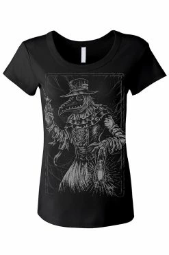 VampireFreaks Black Death Doctor Tee [Multiple Styles Available] -AKUMU INK shop womens scoop neck front resize db5315c6 5123 4b5e afad d8e3f9da339d