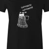 Victorian And Steampunk Women's Dalek Needs Caffeine Meme Tee -AKUMU INK shop womensblackdalek
