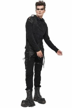 DEVIL FASHION Born Villain Distressed Goth Pants -AKUMU INK shop wwwwqw