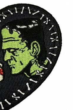 Rock Rebel Bride & Frankenstein Stitch Heart Patch -AKUMU INK shop xzvbgdht