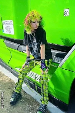 Tripp NYC Bondage Pants [Lime Plaid] -AKUMU INK shop z0mb1tch78aaa